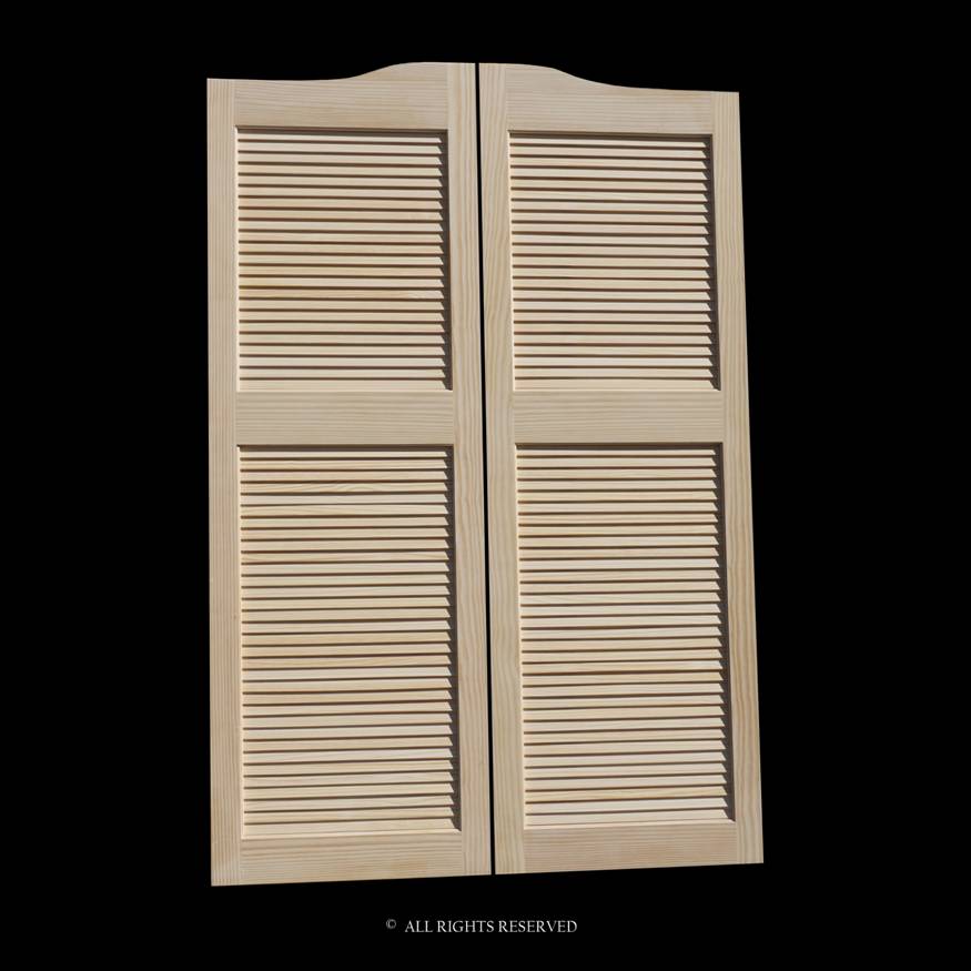 Full Length Cafe Doors Pine Louvered 30
