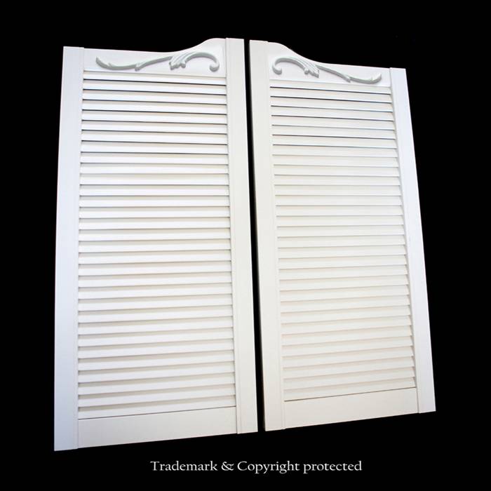 White Cafe Doors Louvered 2/6 Scroll 30